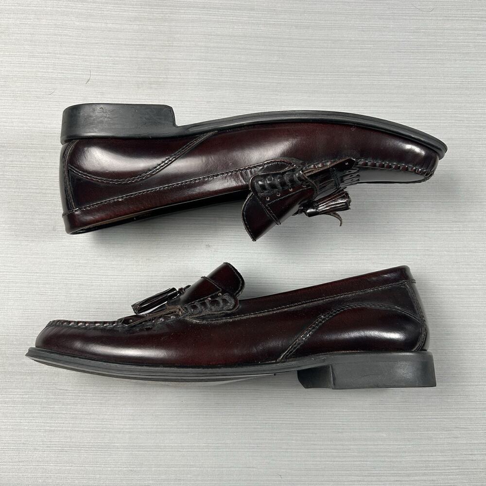 GH Bass Weejuns Barnett Men's Size 9 Burgundy Mahogany Tassel Loafer Dress Shoes